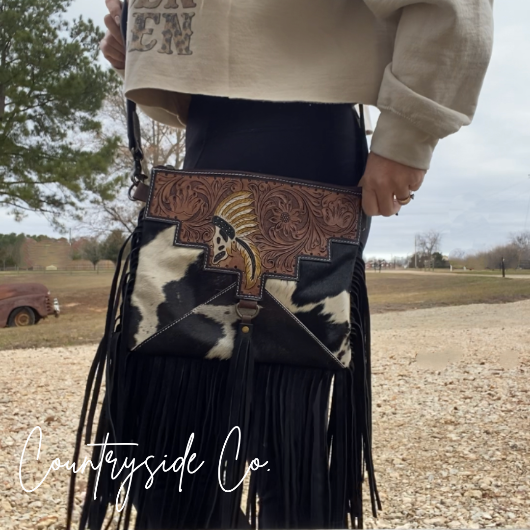 Cowhide Fringe purse