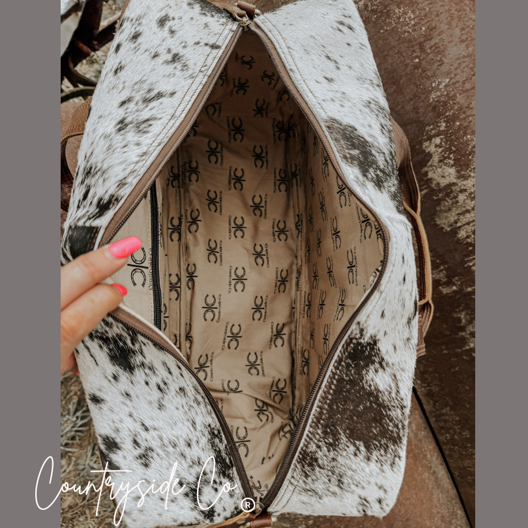 Saddlemen Carry All Cowhide Duffle Travel Bag by Countryside Co.