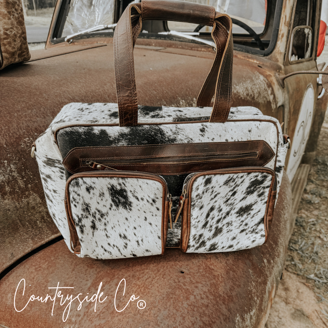 Saddlemen Carry All Cowhide Duffle Travel Bag