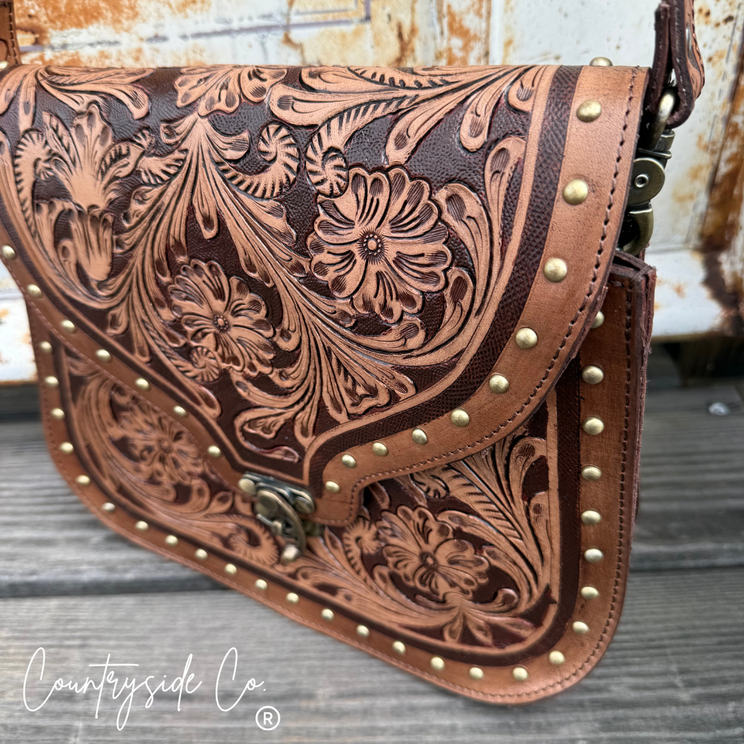 Western Legacy Tooled Leather Concealed Carry Handbag