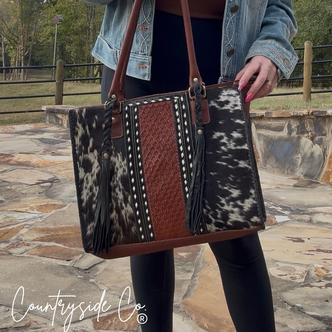 cowhide purse