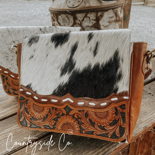 Magdalene Cowhide Concealed Carry Purse