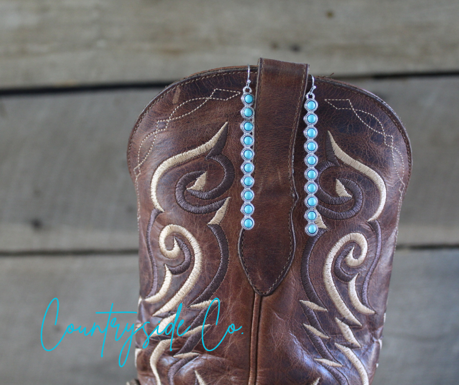 Western turquoise drop earrings