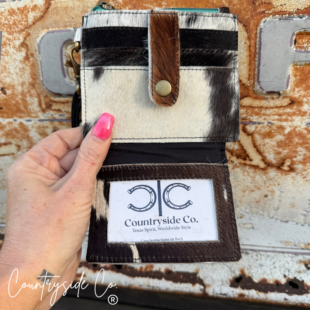 Abigail Cowhide Small Wallet Wristlet