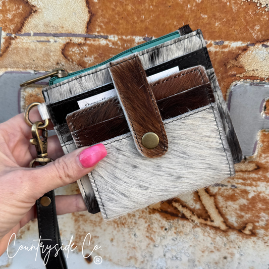 Abigail Cowhide Small Wallet Wristlet