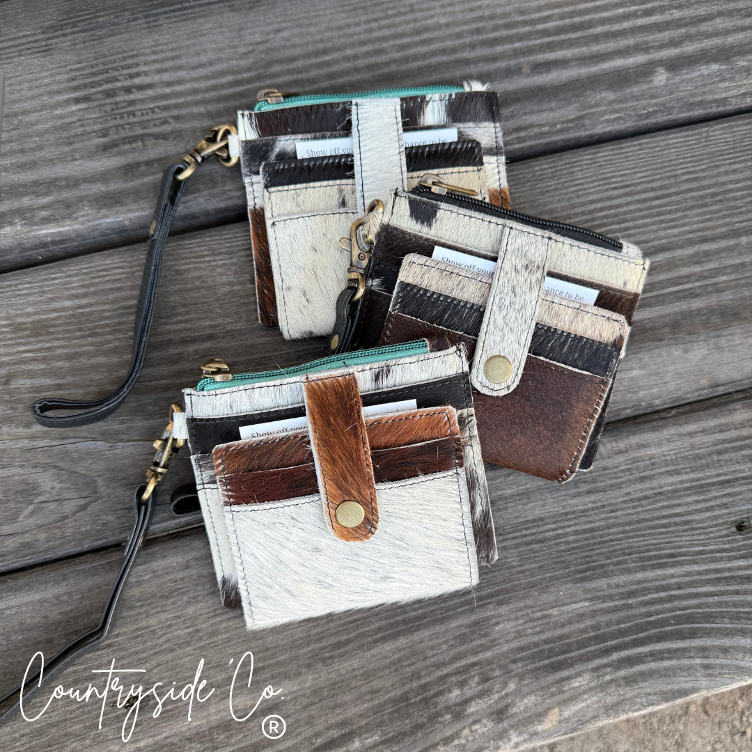 Abigail Cowhide Small Wallet Wristlet