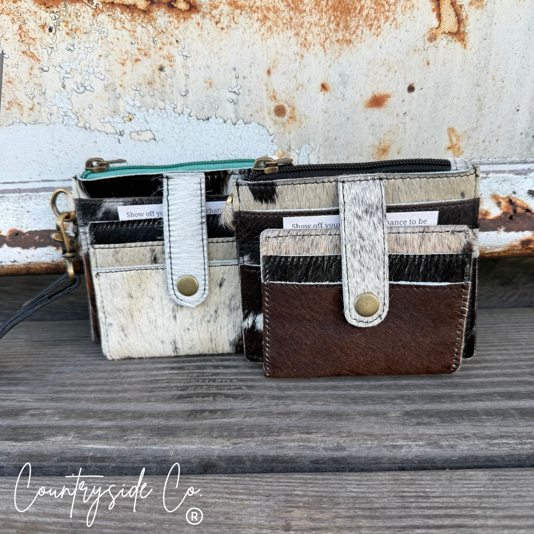 Abigail Cowhide Small Wallet Wristlet