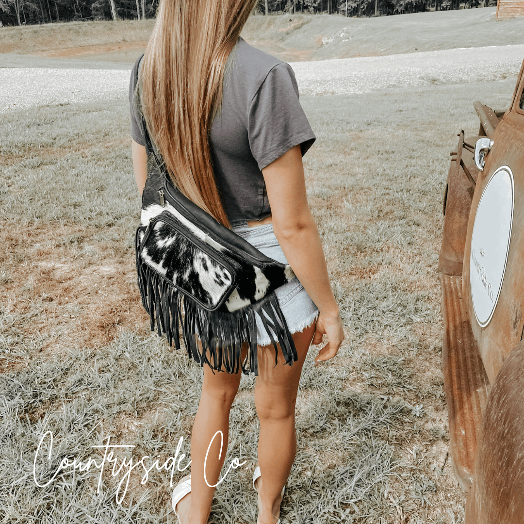 Austin Cowhide Sling Fesitval Bag  Fanny Pack by Countryside Co.