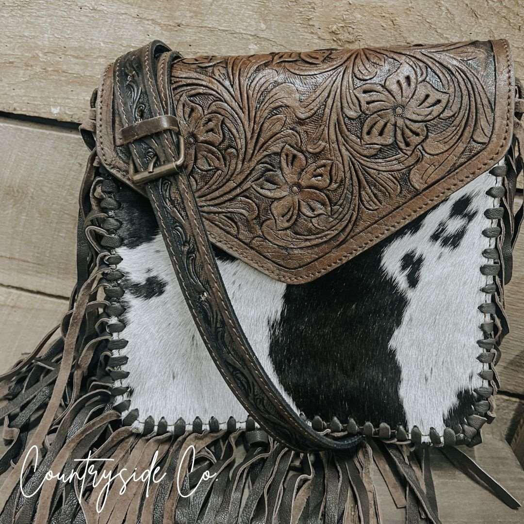 leather fringe purse