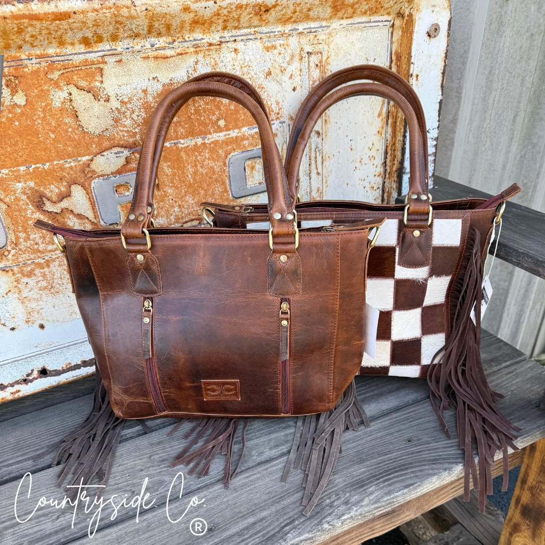 Canyon Check Cowhide Concealed Carry Purse