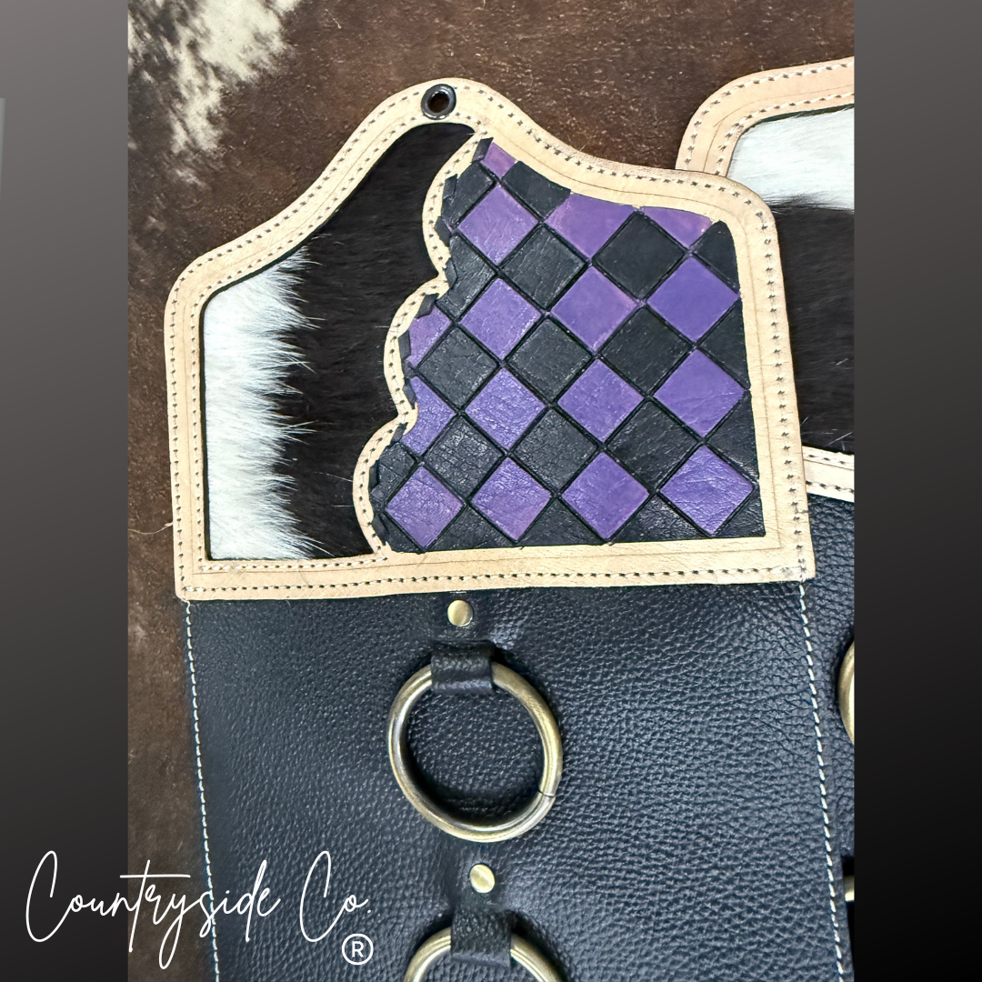 Purple Checkered Wild Rag Scarf Hanger