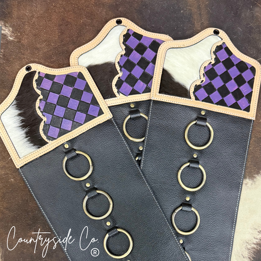 Purple Checkered Wild Rag Scarf Hanger