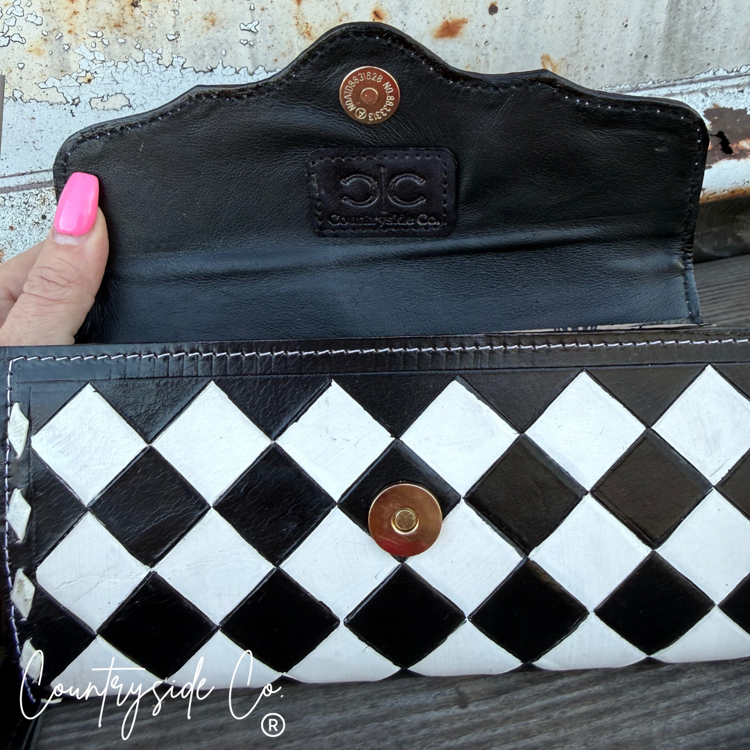 Dalton Checkered Wallet Wristlet