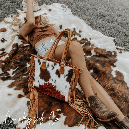 Mercy Cowhide Concealed Carry Large Statement Bag  by Countryside Co.