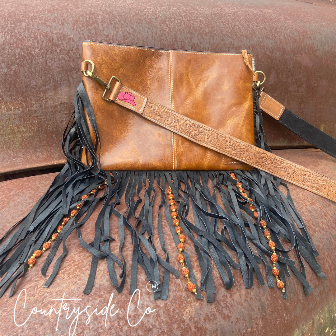 Pink Cowgirl Cowhide Purse Crossbody