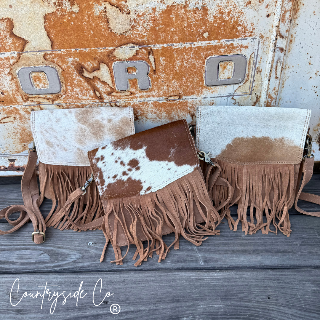 Sadie Cowhide Fringe Purse