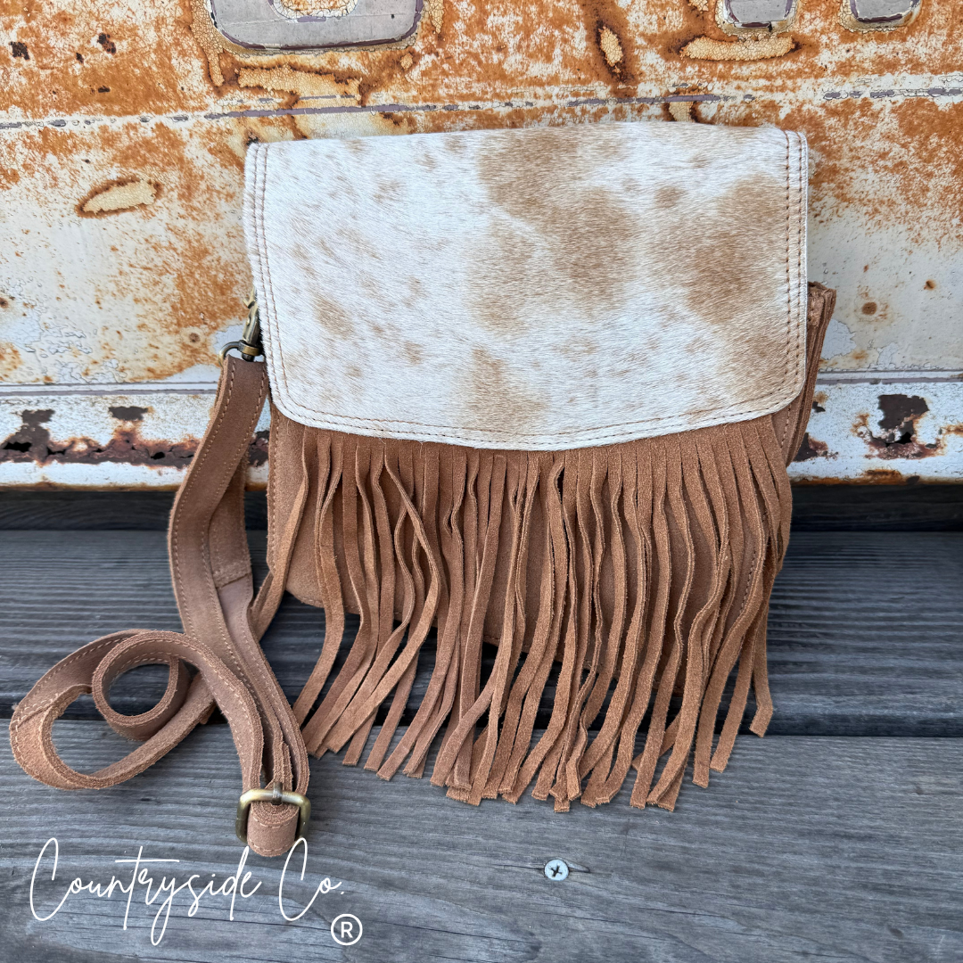 Sadie Cowhide Fringe Purse