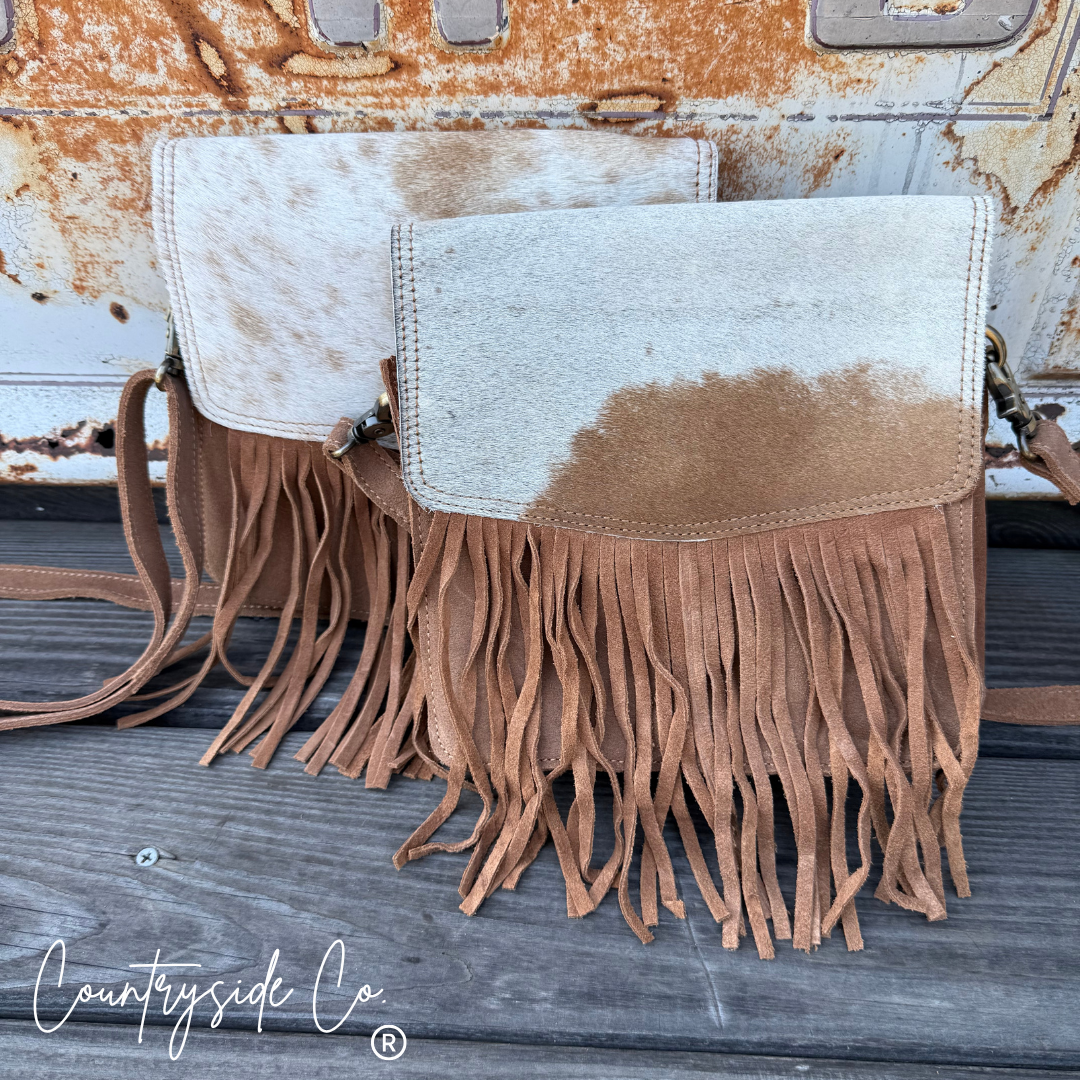 Sadie Cowhide Fringe Purse