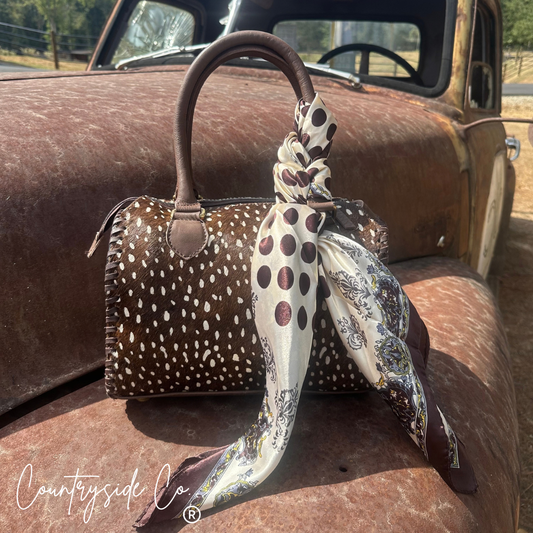 Wild Axis Scarf Edition Cowhide Soft Speedy Bag