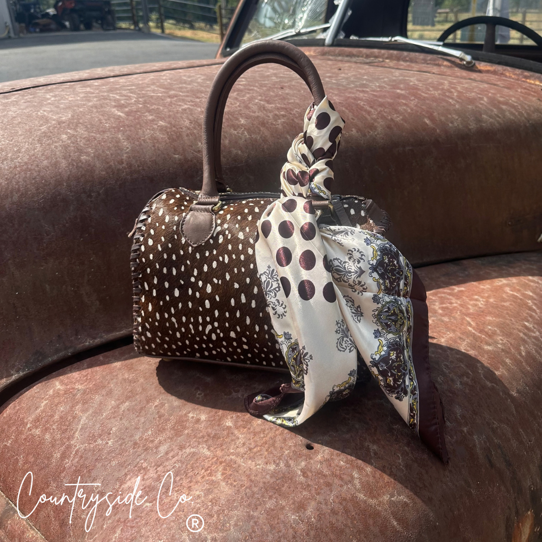Wild Axis Scarf Edition Cowhide Soft Speedy Bag