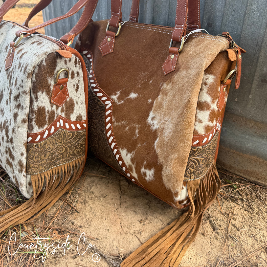 Rustic Laramie Cowhide Leather Concealed Carry Handbag
