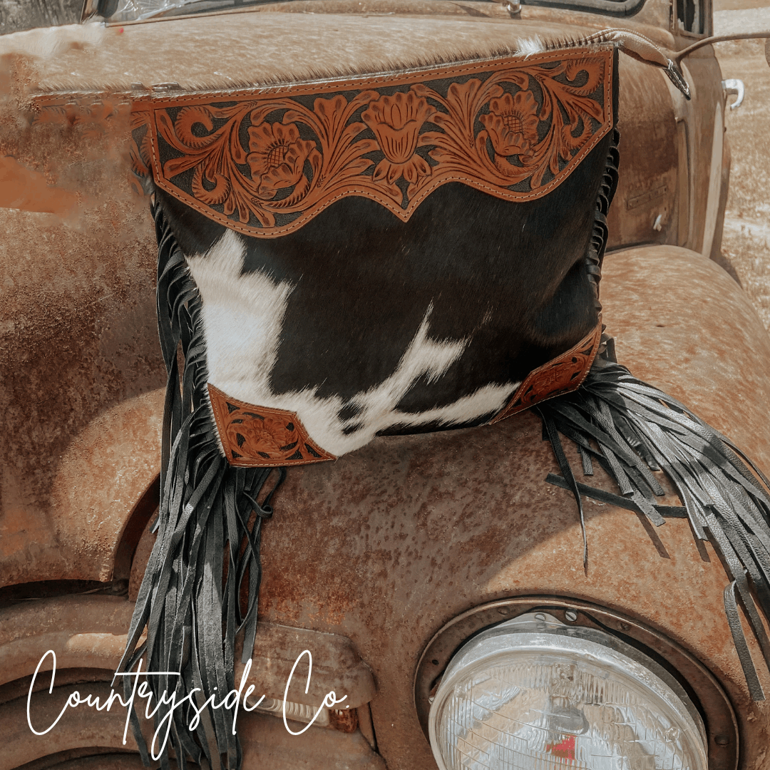 Cowboy Trail Cowhide Fringe Purse