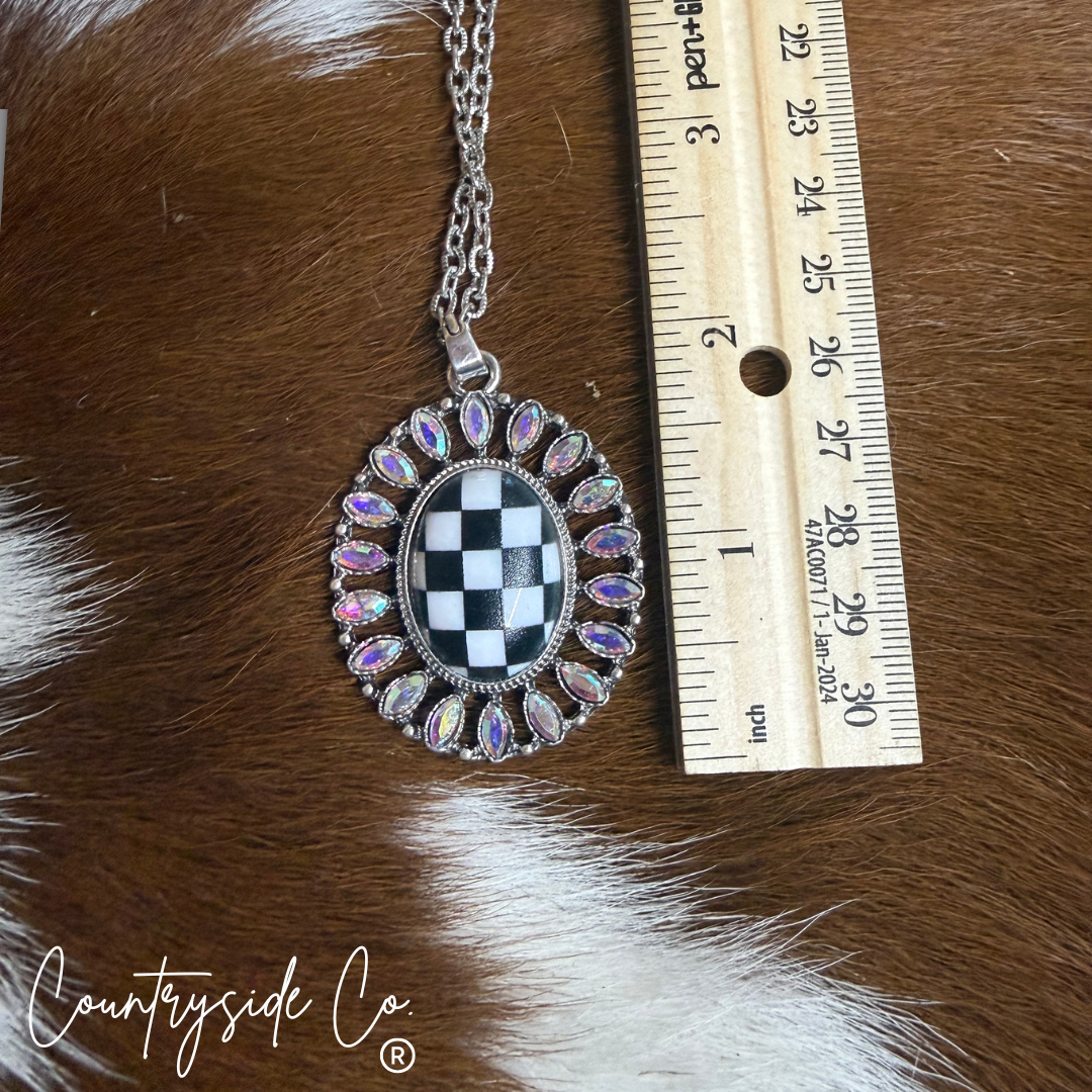 Checkered Statement Necklace