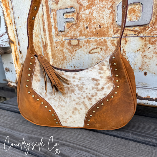 Rusted Trail Cowhide Leather Handbag