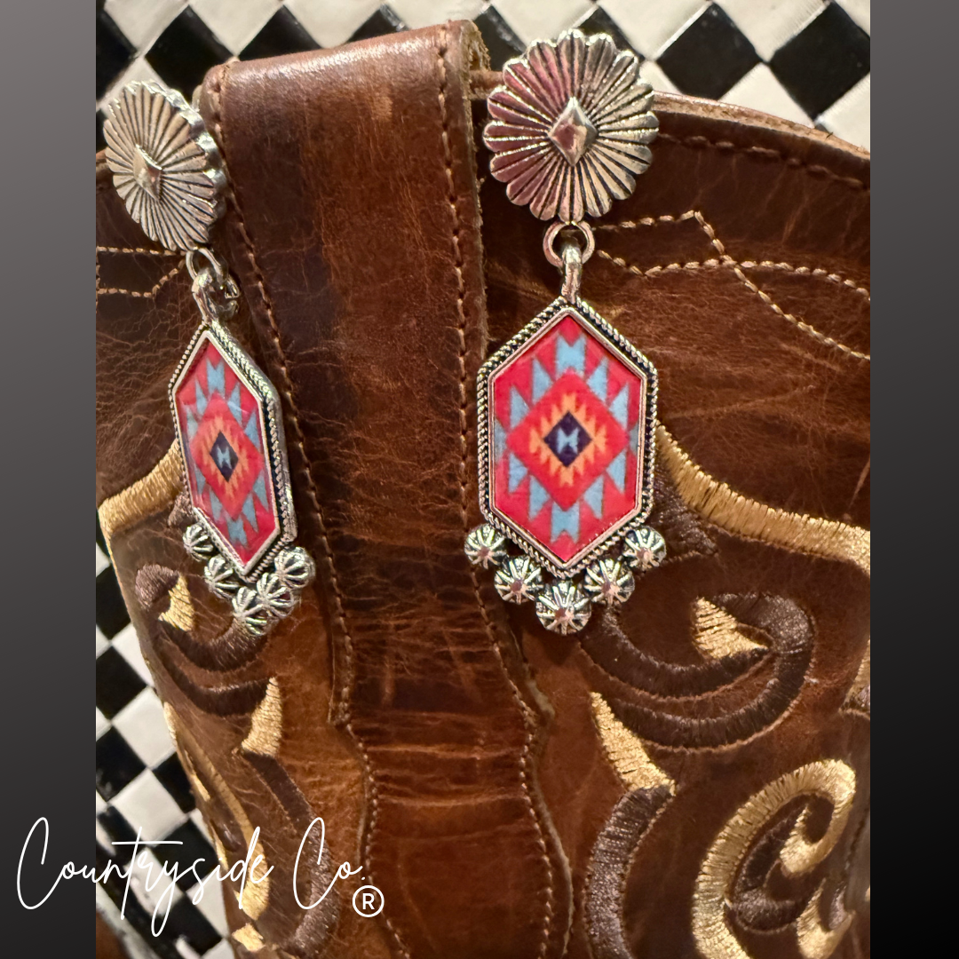 Canyon Red Dangle Earrings
