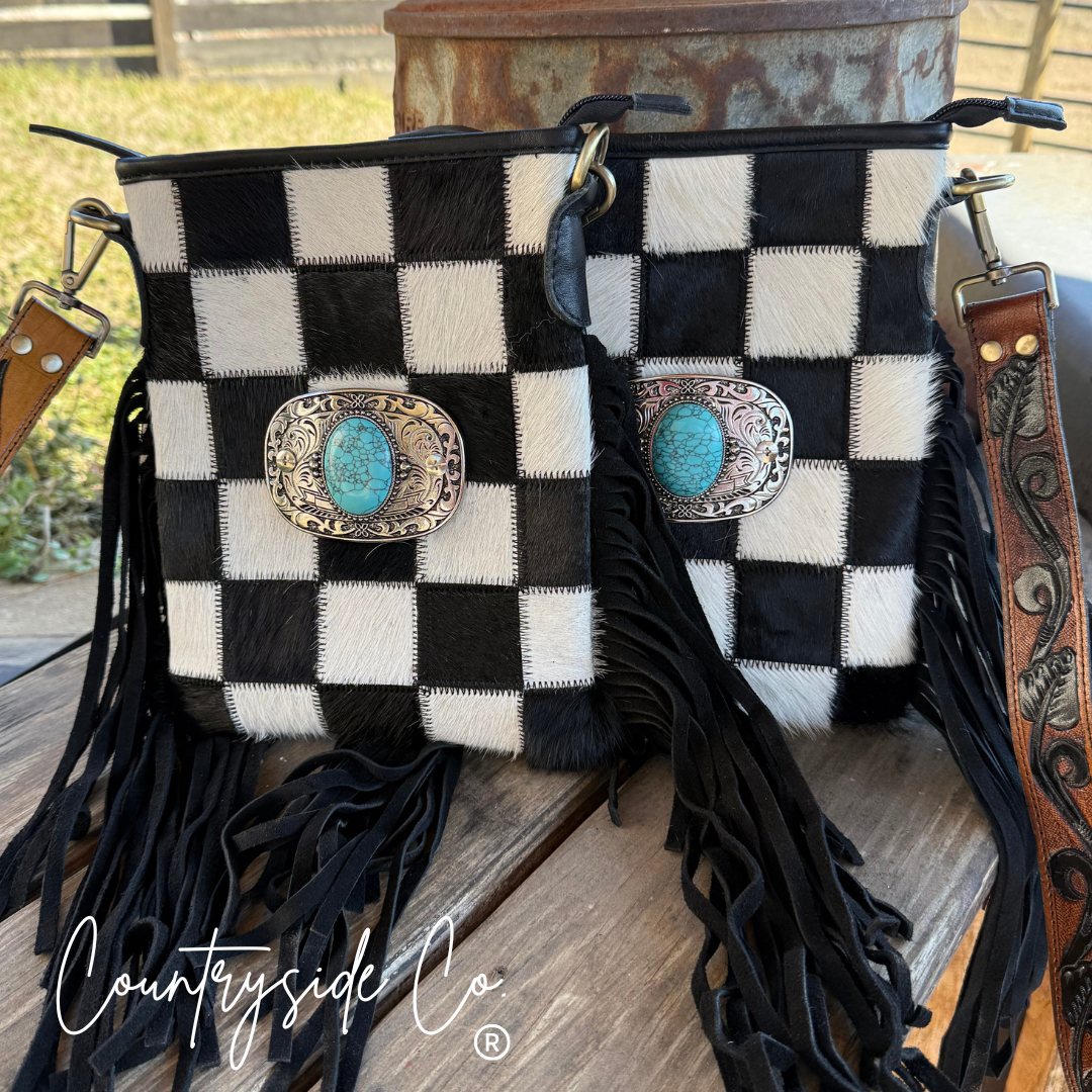leather cowhide purse