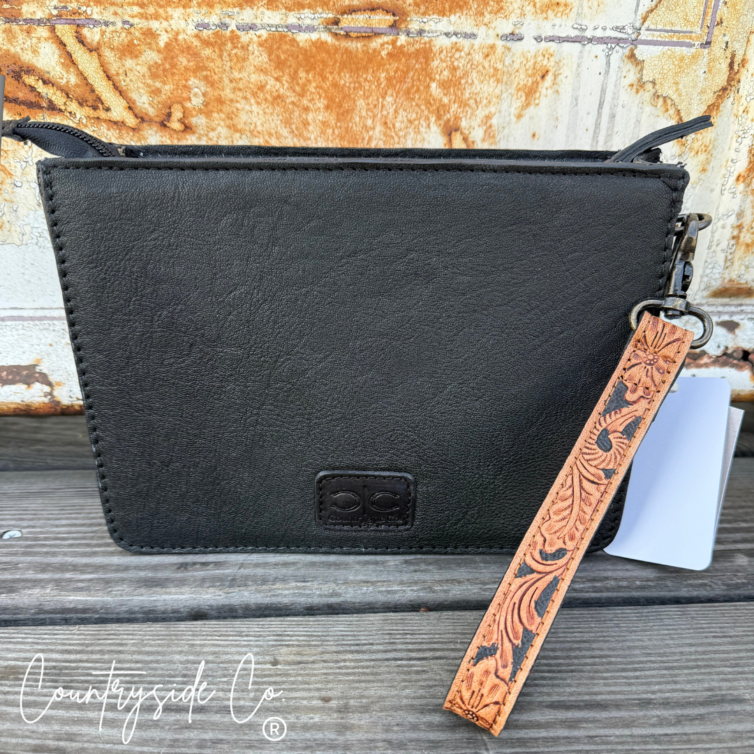 Pink Prairie Belle Checkered Leather Purse with Wristlet