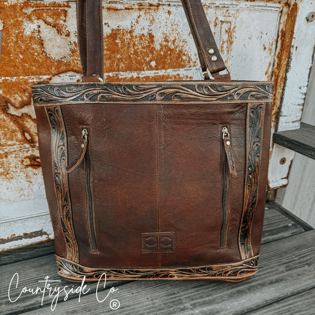 Adeline Conceal Carry Leather Tote Purse