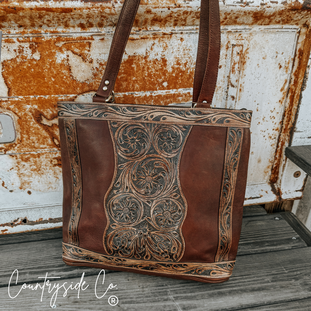 Adeline Conceal Carry Leather Tote Purse