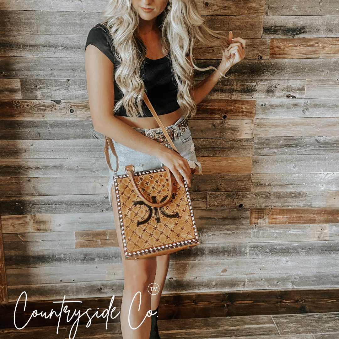 Beth Tooled Leather Bag by Countryside Co.