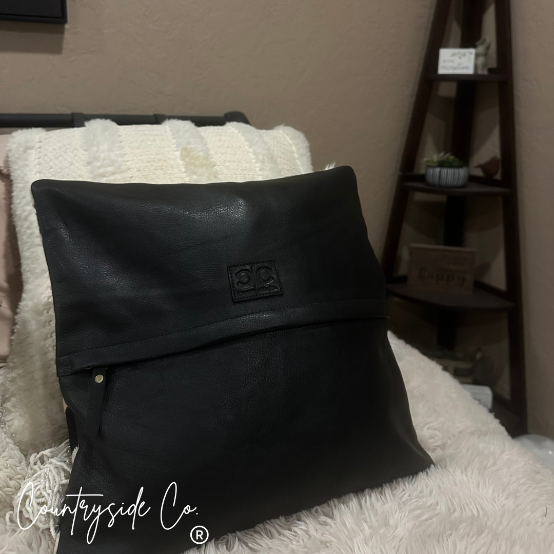 Black and White Cowhide Throw Pillow Cover