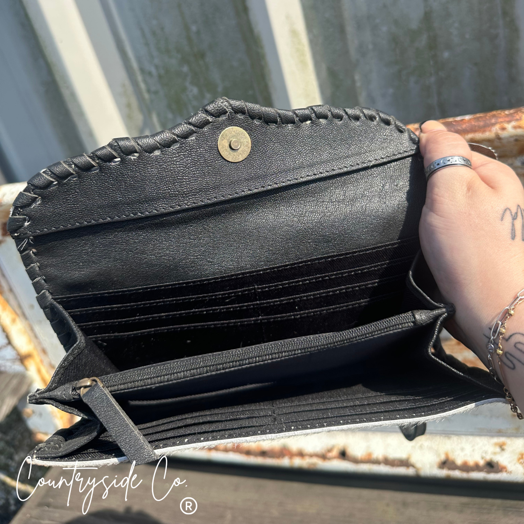 Galveston Bay Cowhide Wallet Wristlet