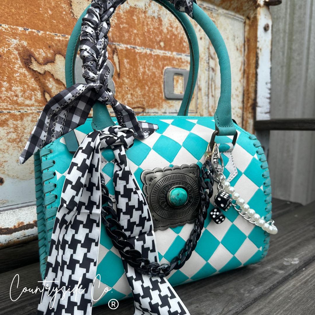 Lucky Diamond Concho Checkered Speedy Bag