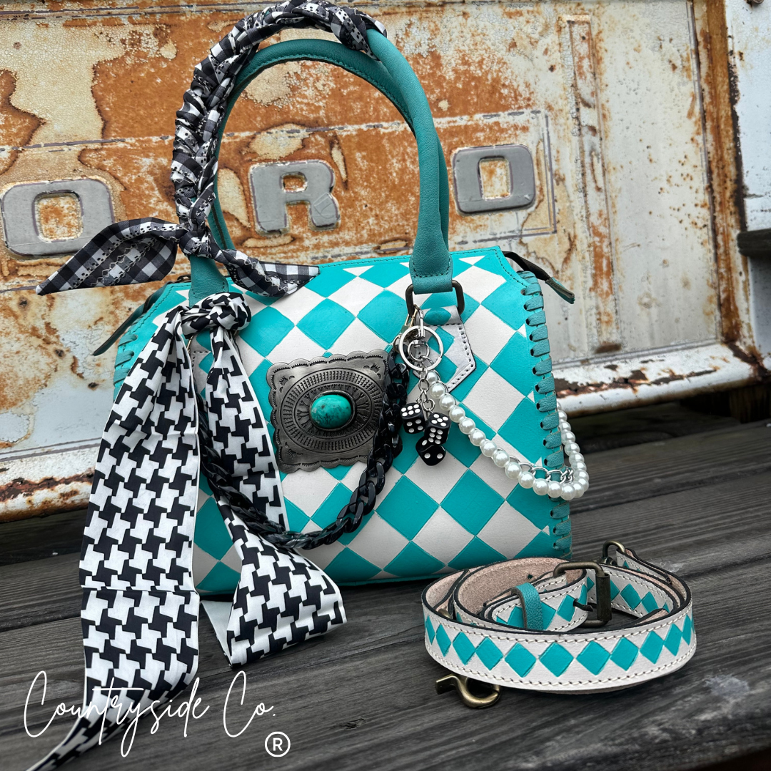 Lucky Diamond Concho Checkered Speedy Bag