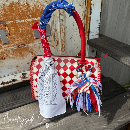 Freedom Decorated Checkered Speedy Bag