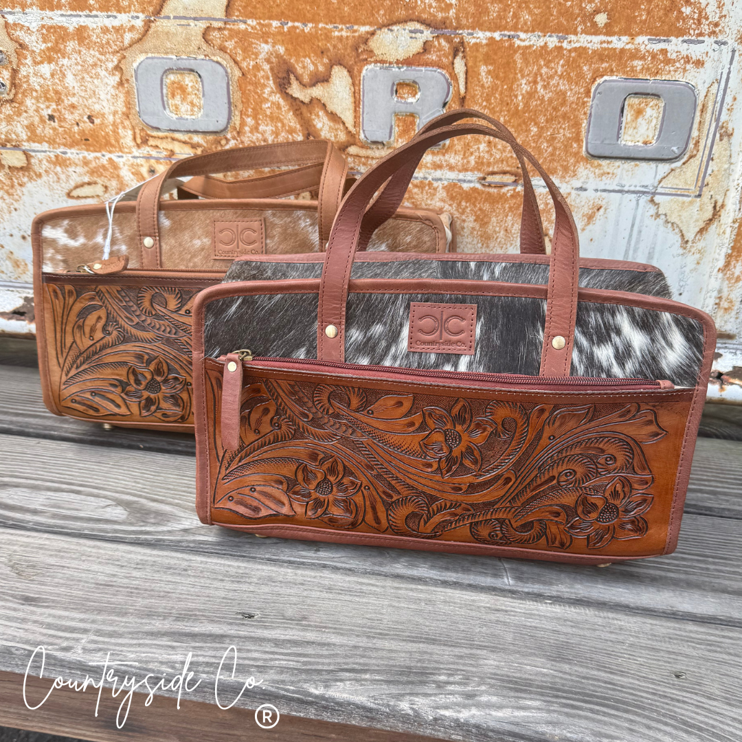 Pioneer Tooled Leather XL Toiletry Travel Case