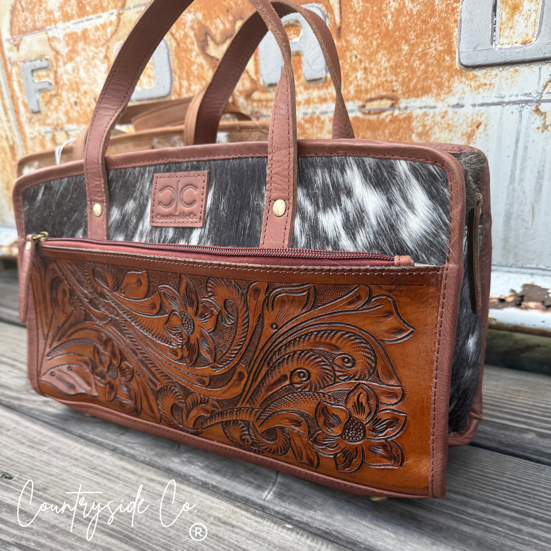 Pioneer Tooled Leather XL Toiletry Travel Case
