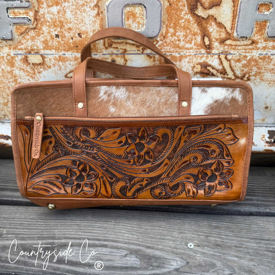 Pioneer Tooled Leather XL Toiletry Travel Case