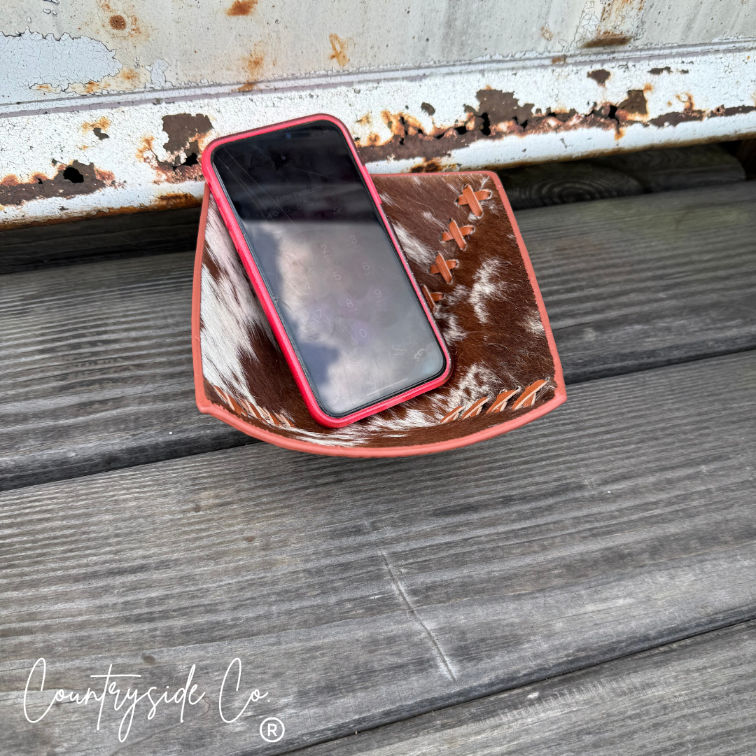 Cowhide and Embossed Leather Small Bowls