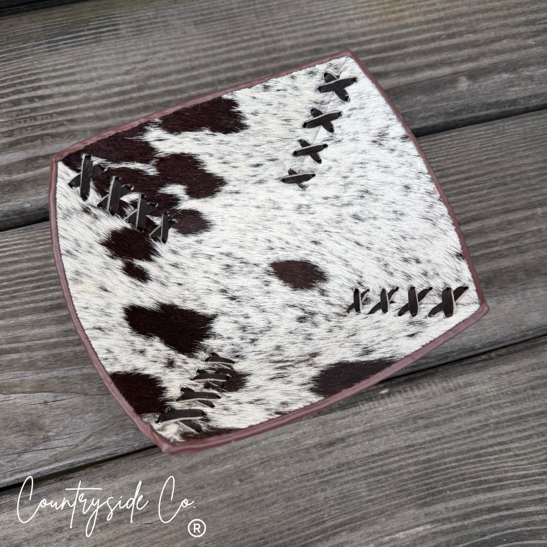 Cowhide and Embossed Leather Small Bowls