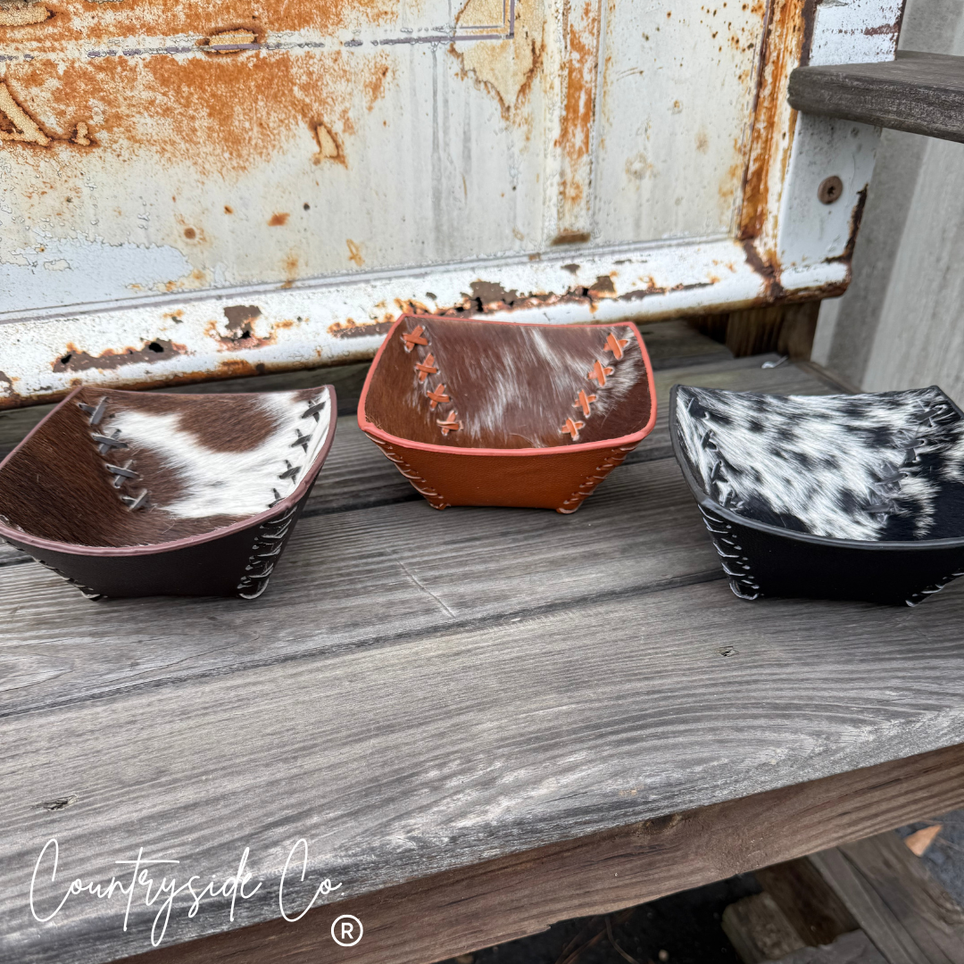 Cowhide Leather Small Bowls
