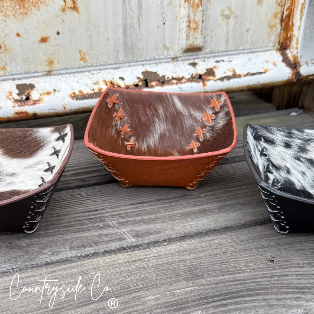 Cowhide Leather Small Bowls
