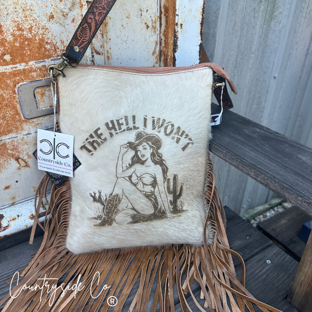 The Hell I Won't Cowhide Conceal Carry Purse