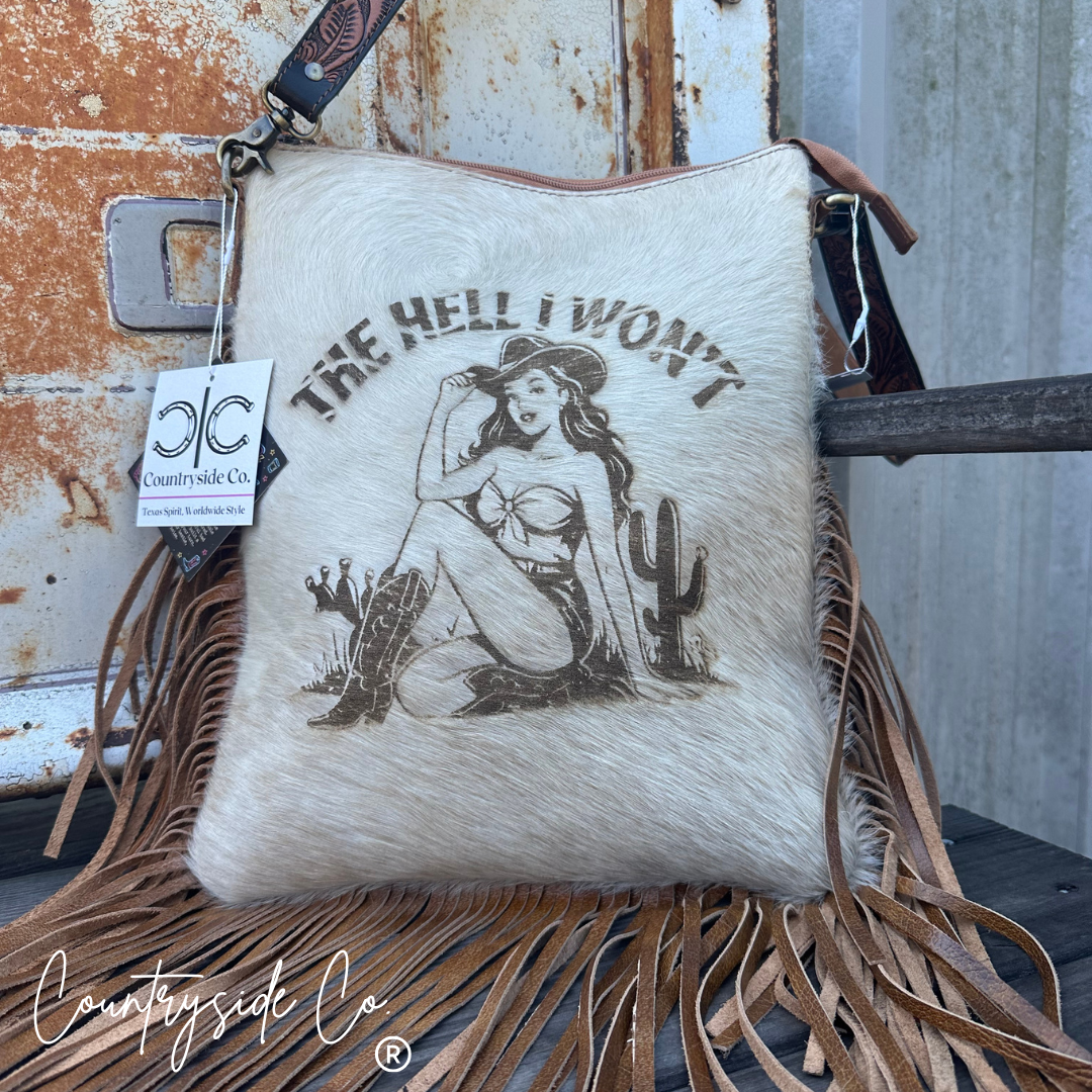 The Hell I Won't Cowhide Conceal Carry Purse