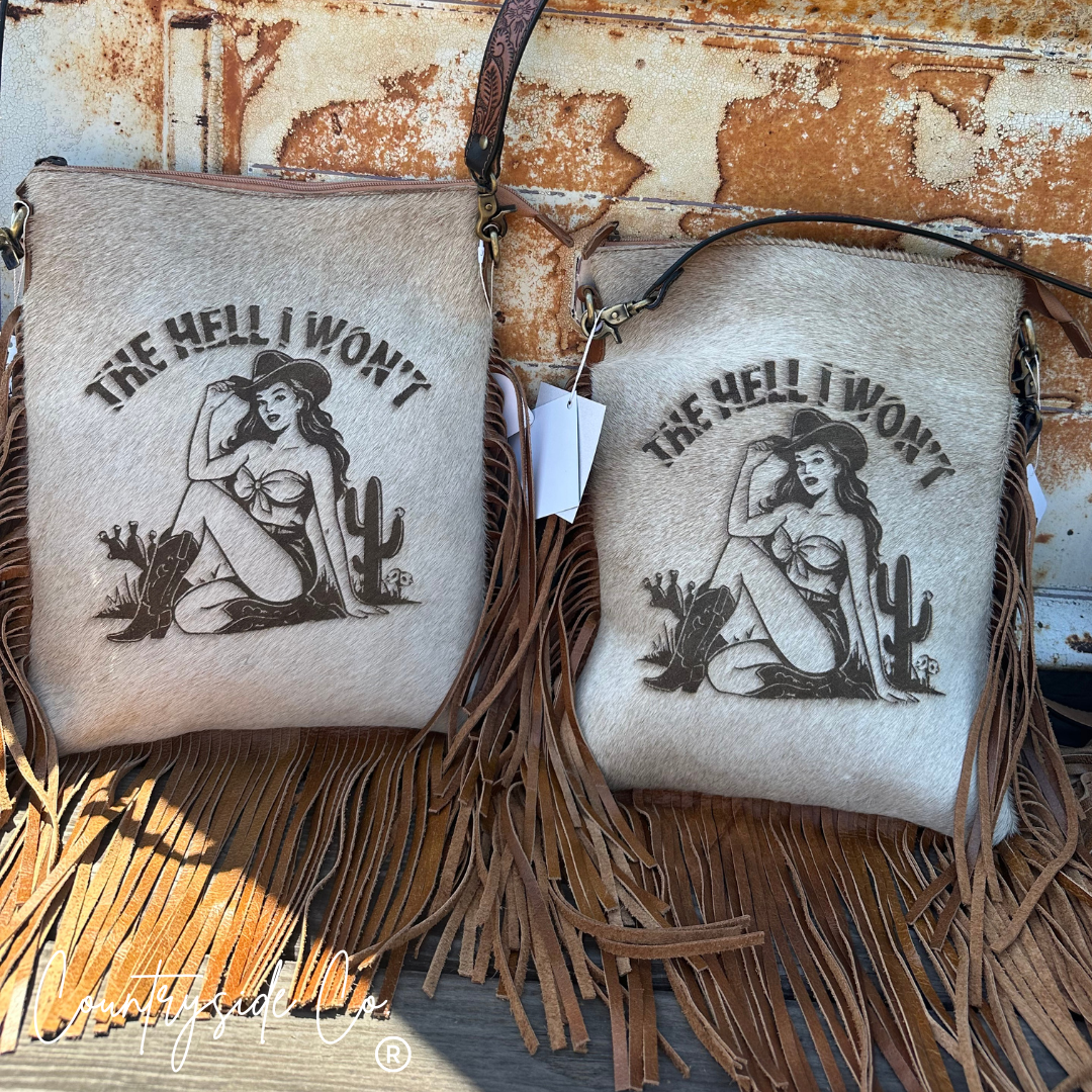 The Hell I Won't Cowhide Conceal Carry Purse