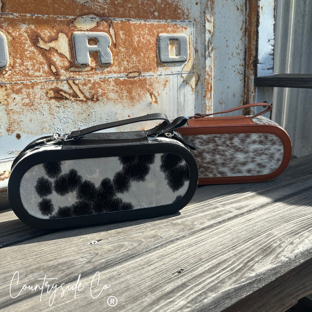 Wyoming Cowhide Travel Jewelry Box
